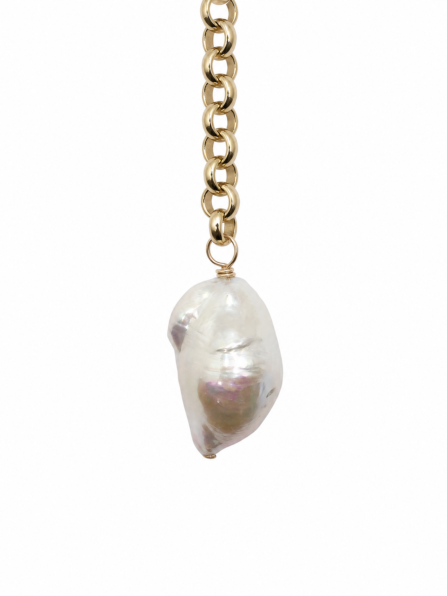 Luminous Baroque Pearl Y Necklace