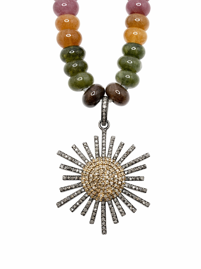Modern Sunburst Tourmaline Necklace