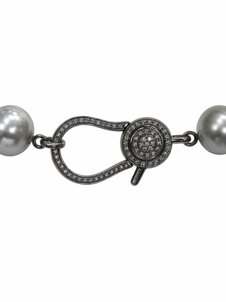 Luminous Majestic Grey Pearl Necklace