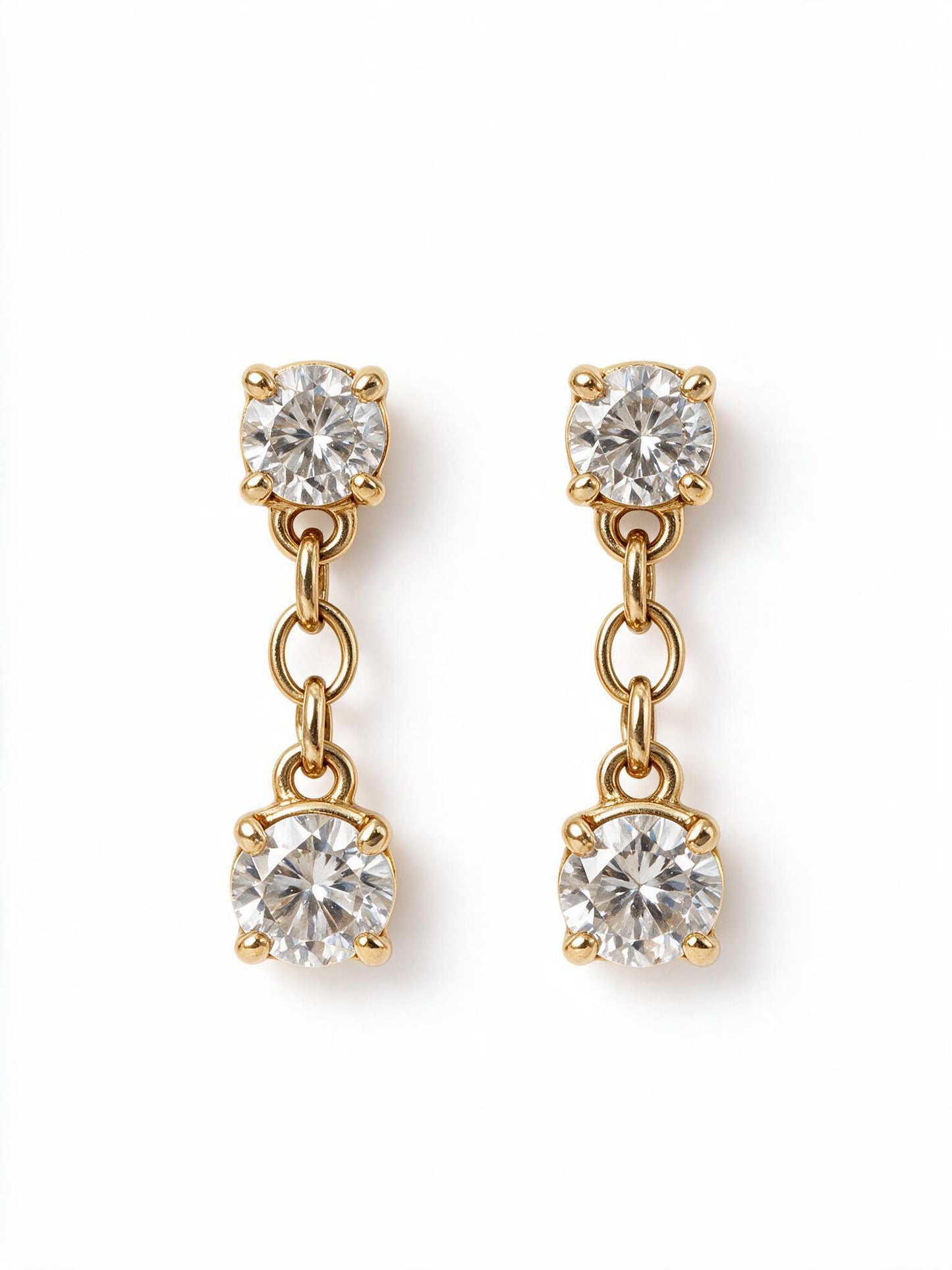 Reserve Two Stone Drop Earrings