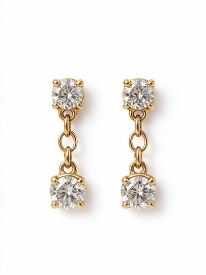 Reserve Two Stone Drop Earrings