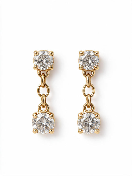 Reserve Two Stone Drop Earrings