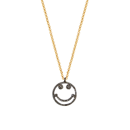 Super Woman Happy Face Charm Necklace