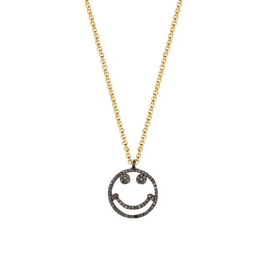 Super Woman Happy Face Charm Necklace