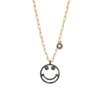 Super Woman Happy Face Charm Necklace