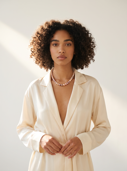 Luminous Blush Pearl Necklace