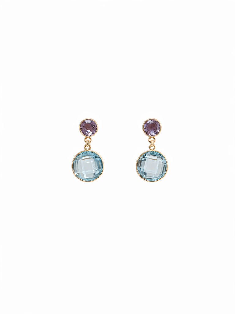 Modern Precious Stone Drop Earrings