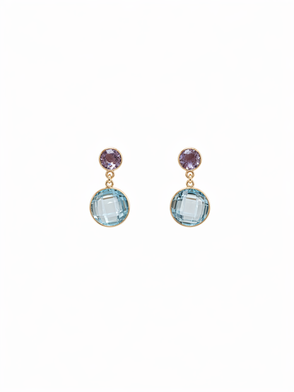 Modern Precious Stone Drop Earrings