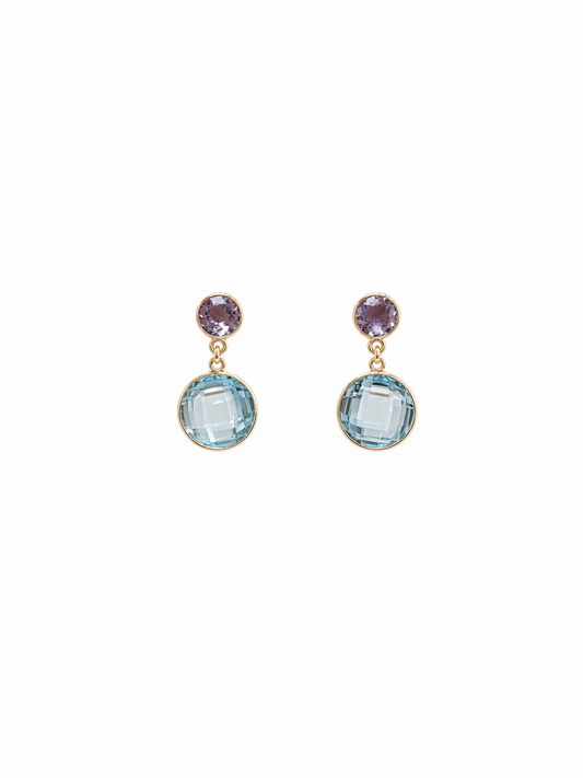 Modern Precious Stone Drop Earrings