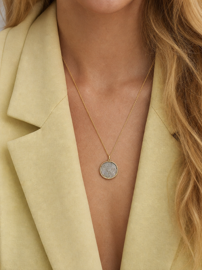 Reserve Pavé Disc Necklace