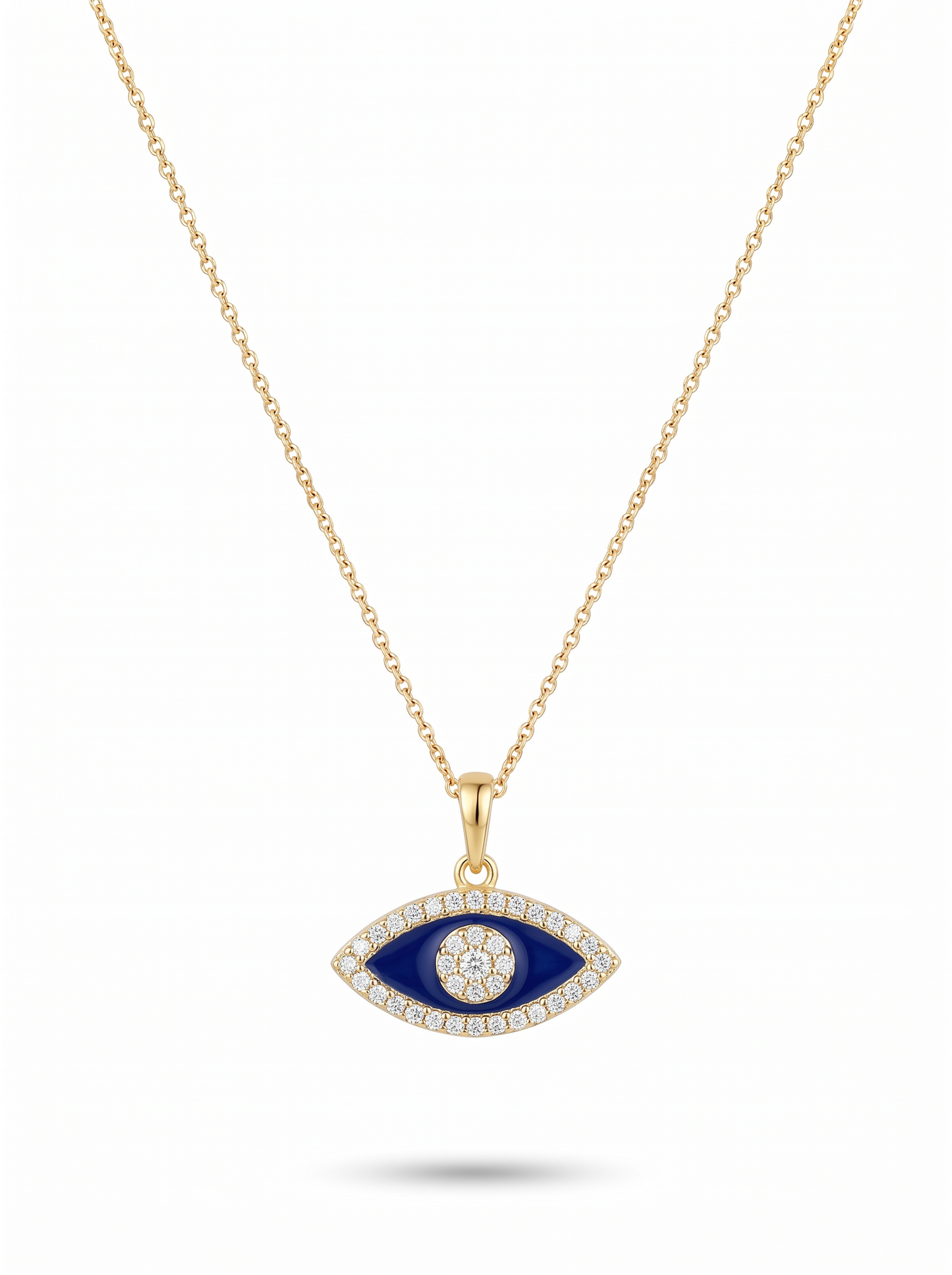Second Nature Enamel Evil Eye Necklace, Navy