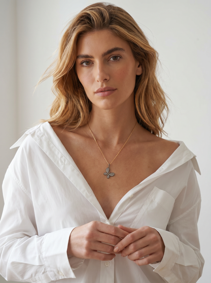 Super Woman Floating Butterfly Necklace