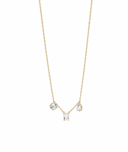 Modern Triple White Topaz Necklace