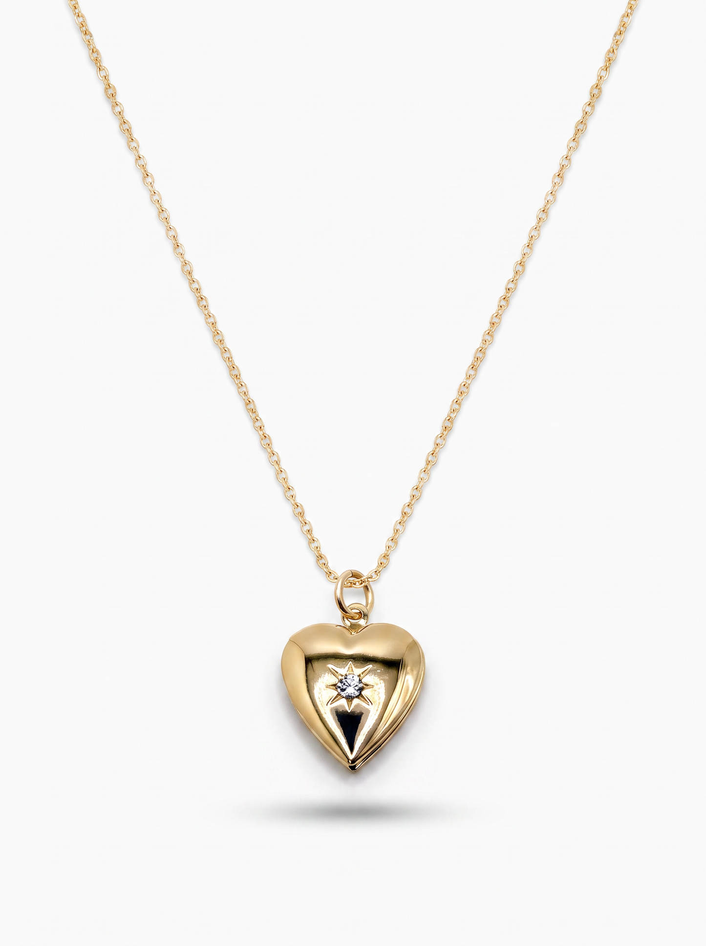 Second Nature Star-Set Heart Locket Necklace