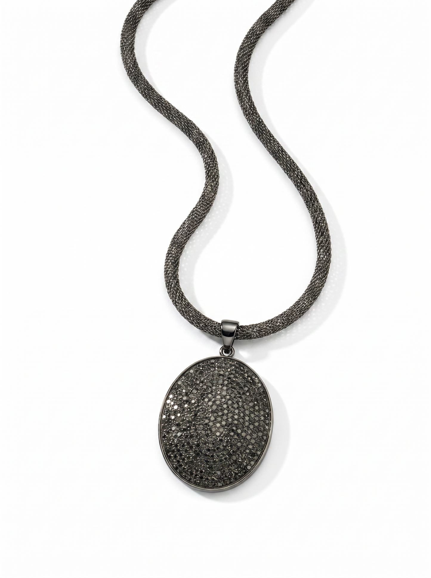Super Woman Oval Necklace on Swarovski Mesh