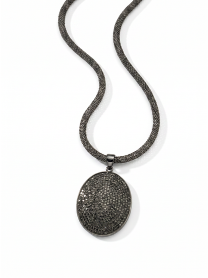Super Woman Oval Necklace on Swarovski Mesh