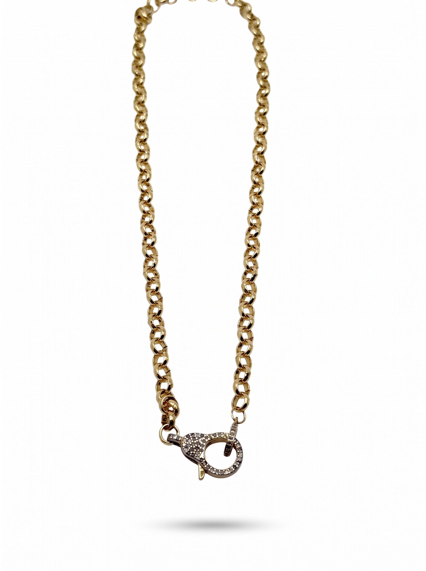 Second Nature Diamond Clasp Rolo Chain Necklace