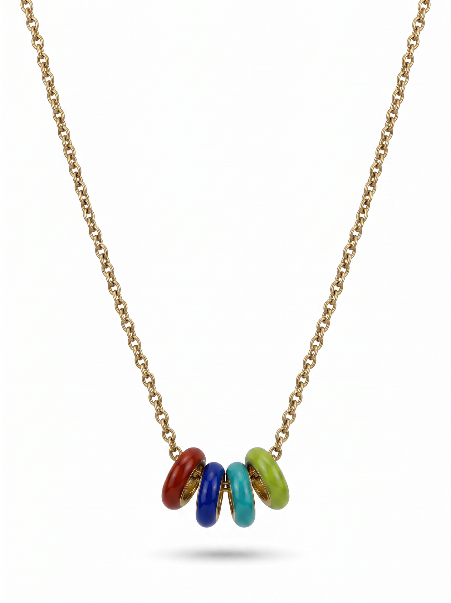 Second Nature Enamel Rondelle Necklace, Multicolor