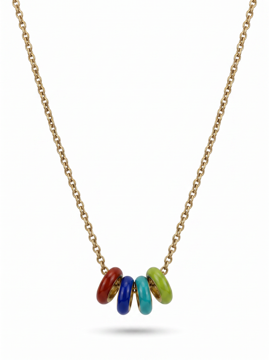 Second Nature Enamel Rondelle Necklace, Multicolor