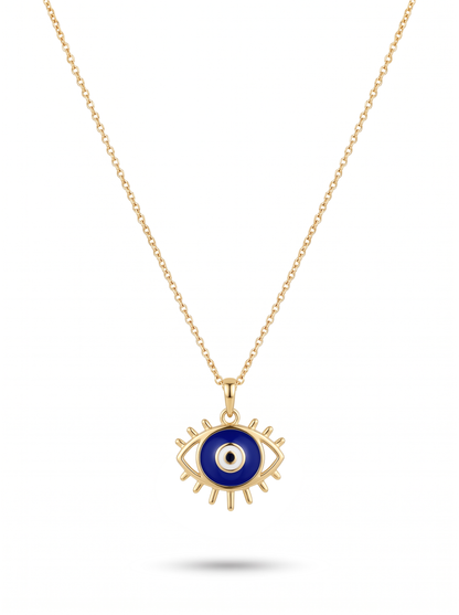 Second Nature Lashed Evil Eye Necklace, Cobalt