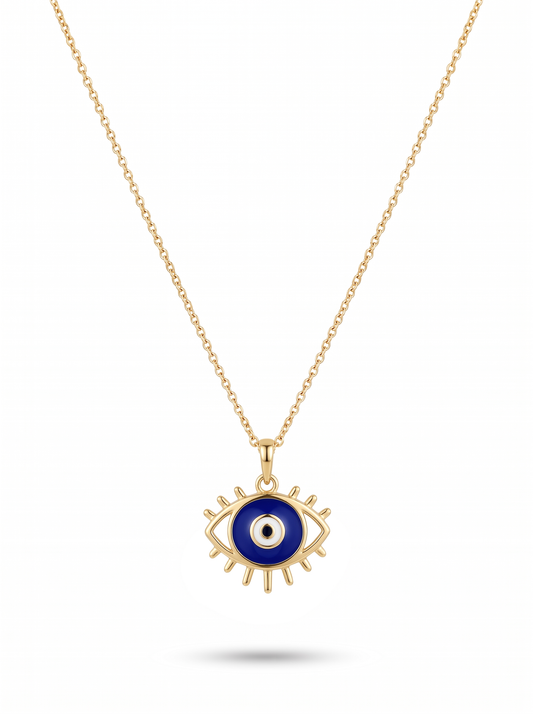 Second Nature Lashed Evil Eye Necklace, Cobalt