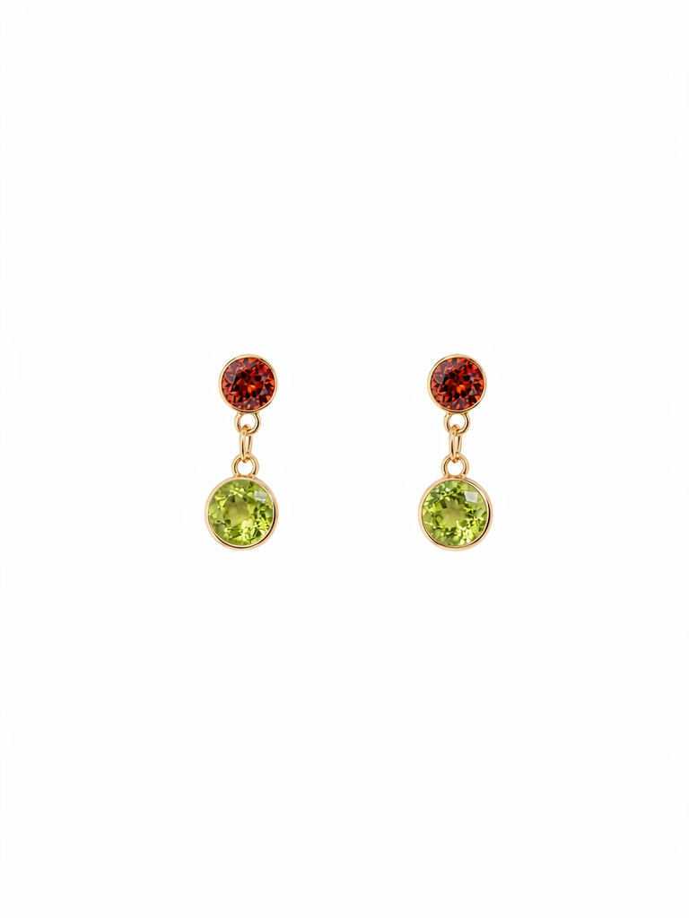 Modern Precious Stone Drop Earrings