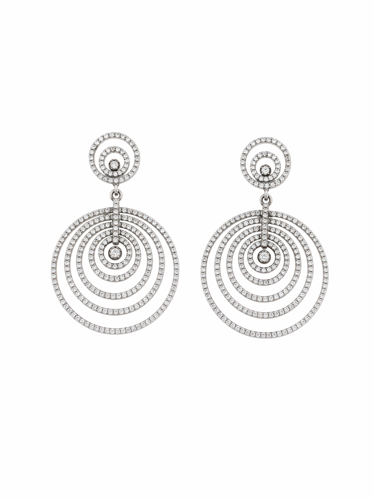 Modern Diamond Spiral Drop Earring
