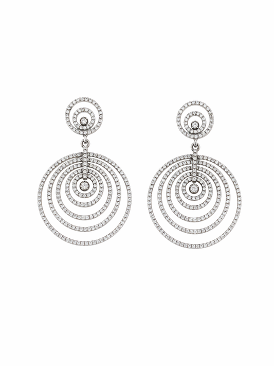 Modern Diamond Spiral Drop Earring