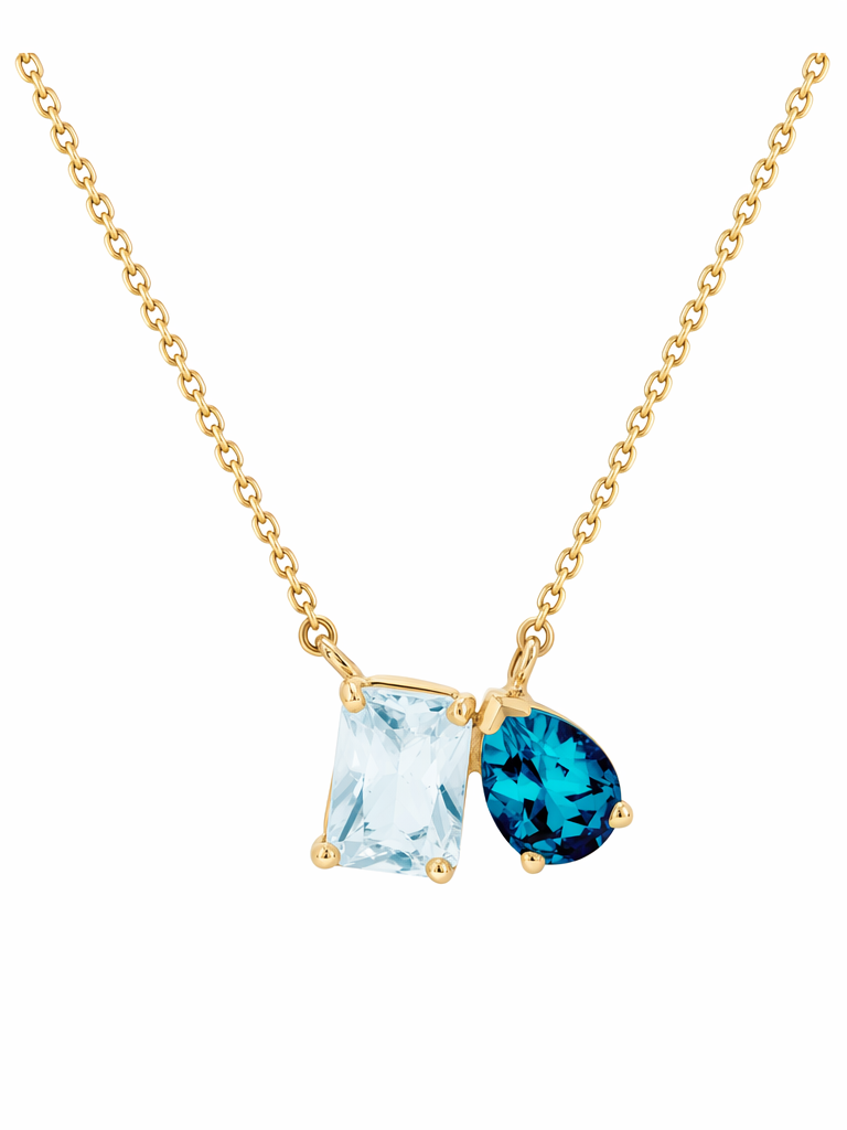 Modern Blue Topaz Necklace