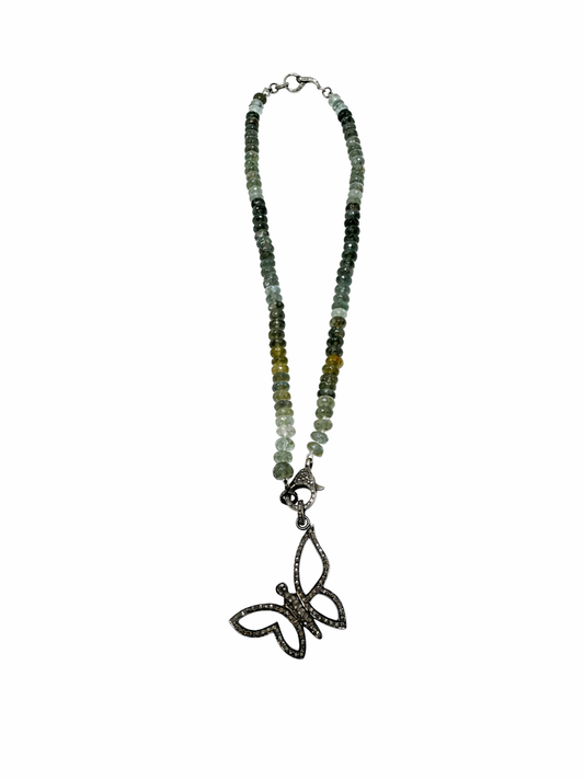 Modern Green Aquamarine Necklace