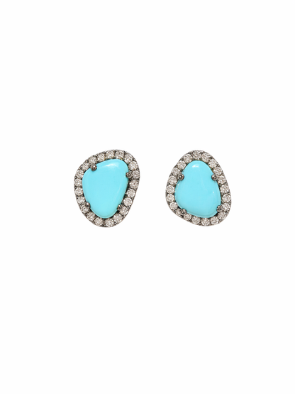 Modern Turquoise Vintage Post Earrings