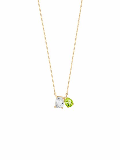 Modern Topaz and Peridot Necklace
