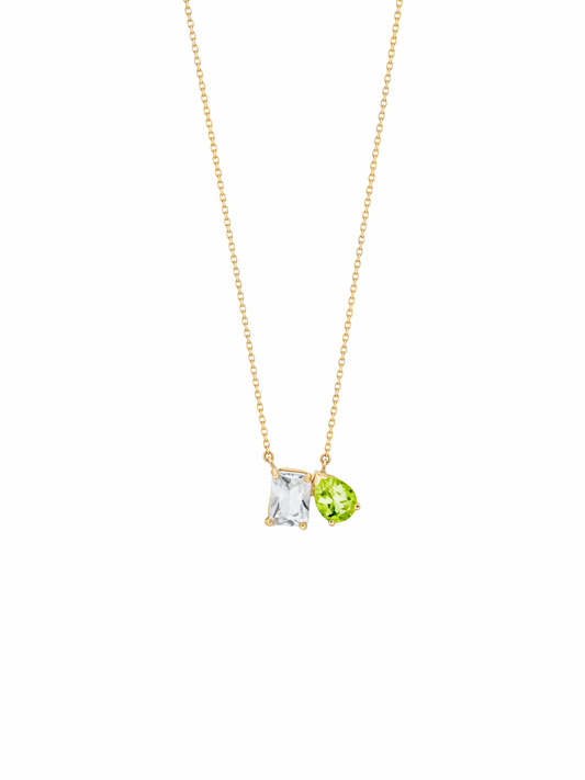 Modern Topaz and Peridot Necklace