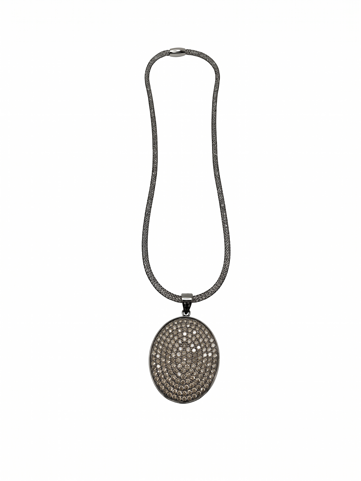 Super Woman Oval Necklace on Swarovski Mesh