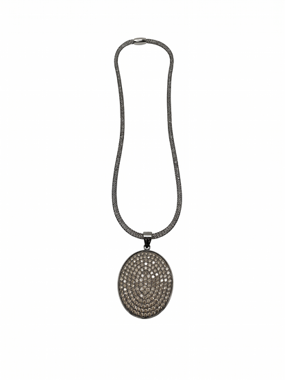 Super Woman Oval Necklace on Swarovski Mesh