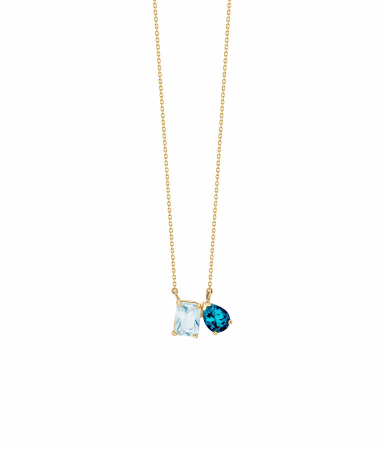 Modern Blue Topaz Necklace