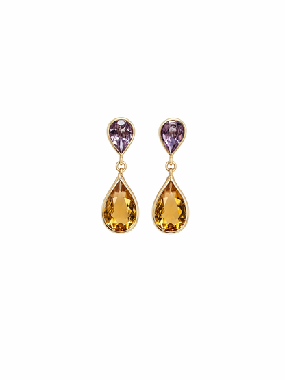 Modern Precious Stone Drop Earrings