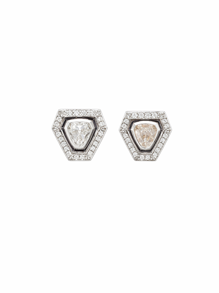 Modern Diamond Triangle Post Earrings