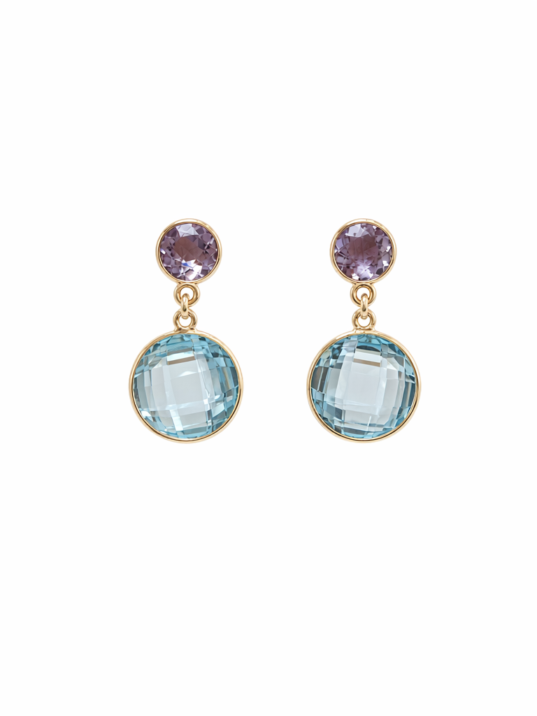 Modern Precious Stone Drop Earrings