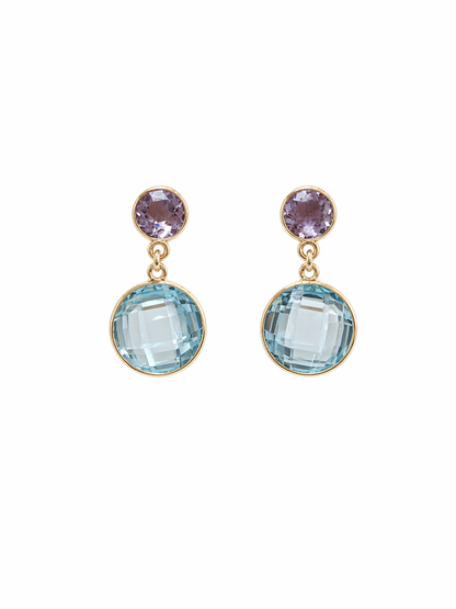 Modern Precious Stone Drop Earrings