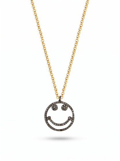 Super Woman Happy Face Charm Necklace