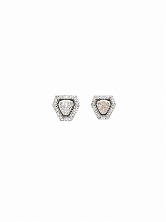Modern Diamond Triangle Post Earrings