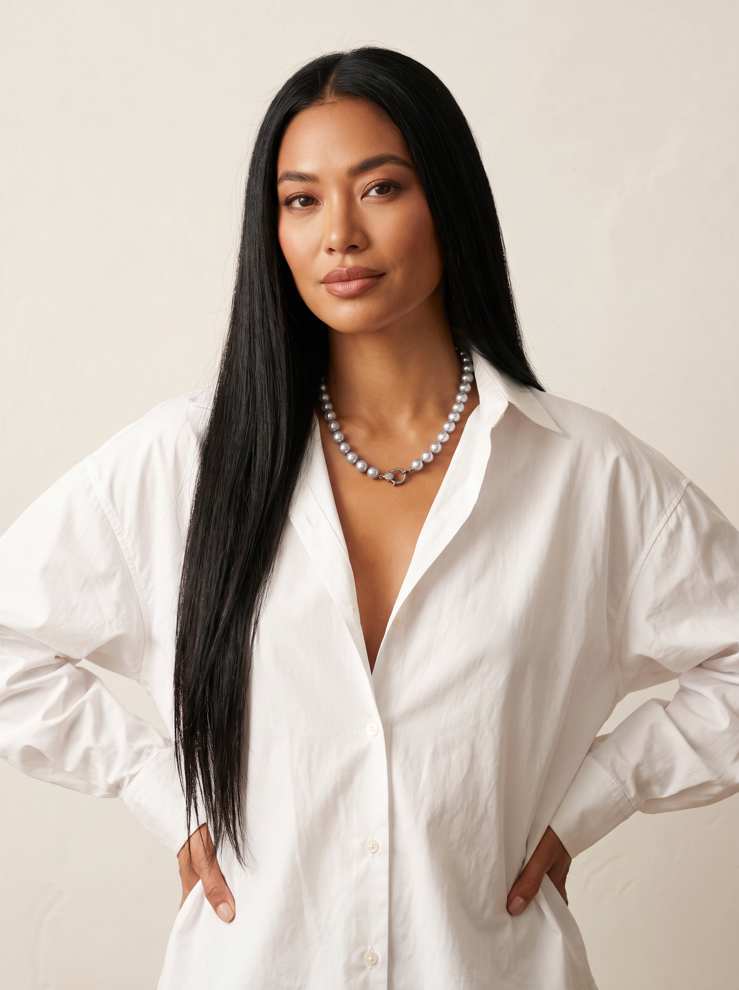 Luminous Grey Pearl Necklace