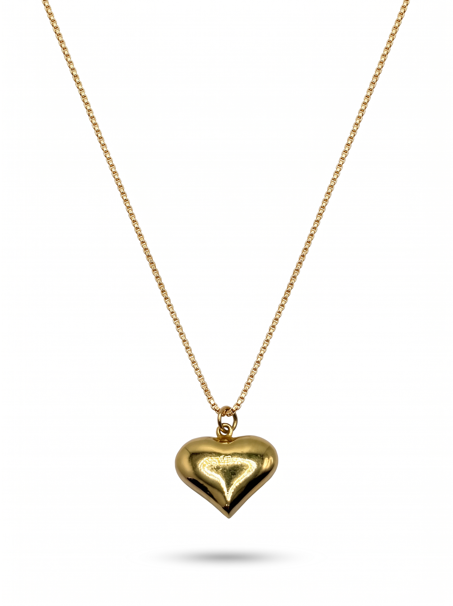 Second Nature Puffy Heart Necklace, Box Chain