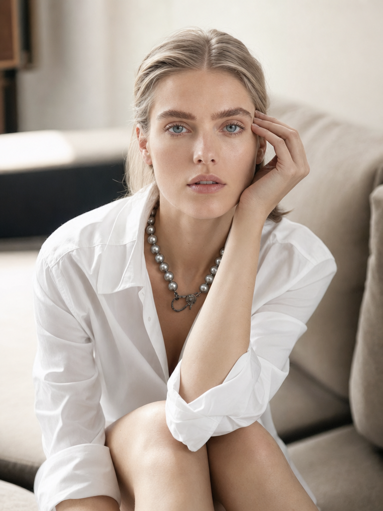 Luminous Majestic Grey Pearl Necklace