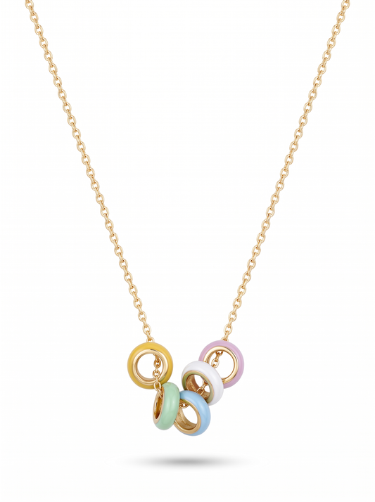 Second Nature Enamel Rondelle Necklace, Pastel