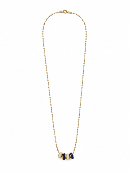 Second Nature Petite Enamel Rondelle Necklace, Navy & White
