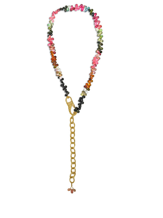 Atelier Tourmaline Gemstone Briolette Lariat Necklace