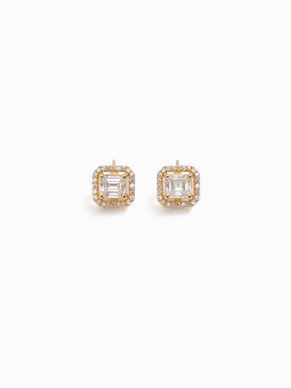 Reserve Step Halo™ Diamond Rectangle Studs
