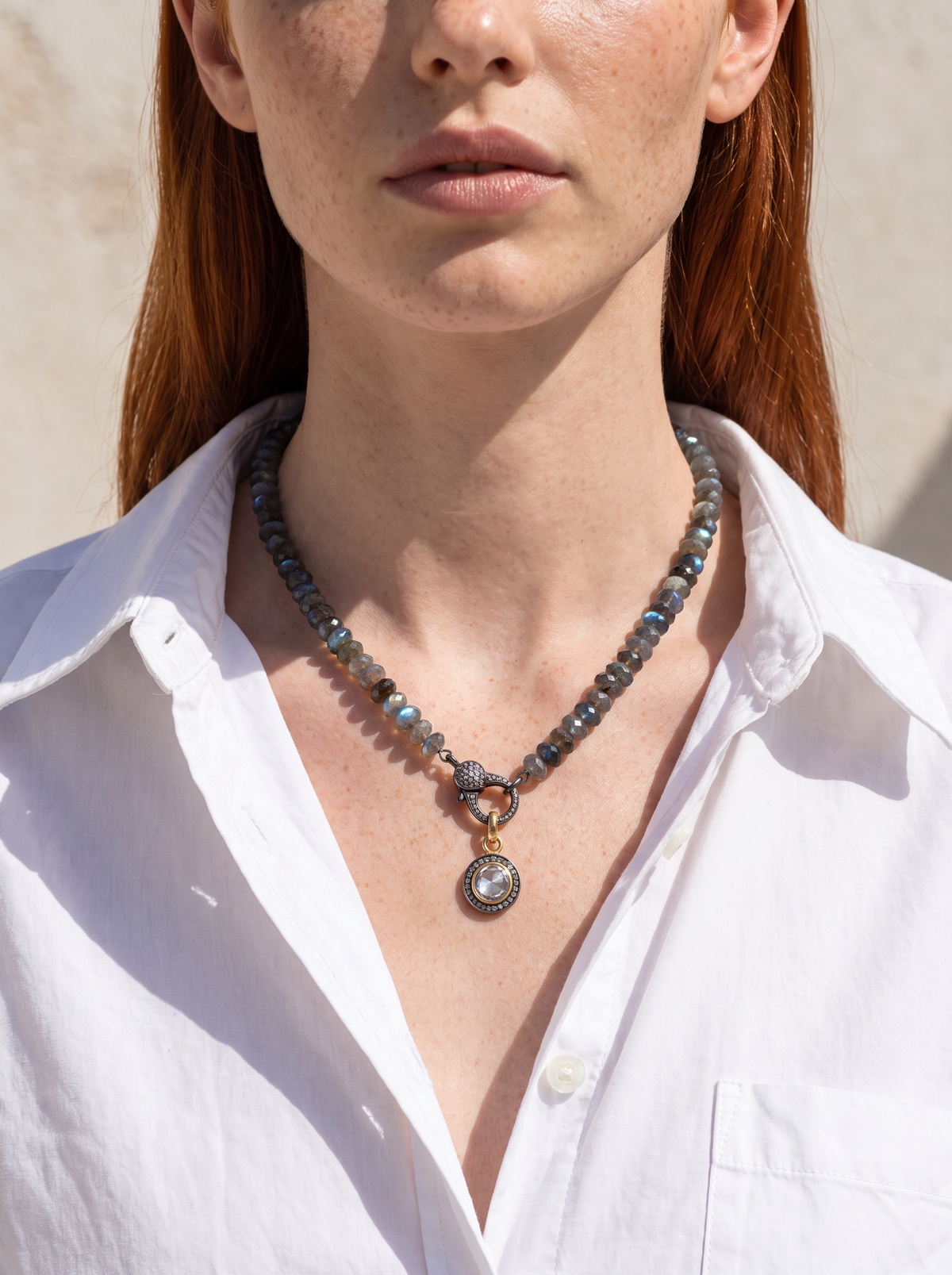 Modern Round Labradorite Necklace